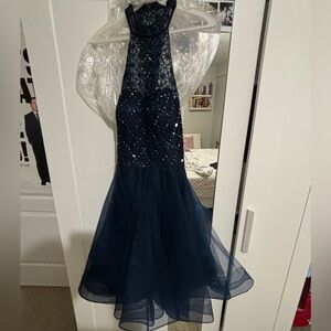 Homecoming/event dress! Navy blue beaded dress!